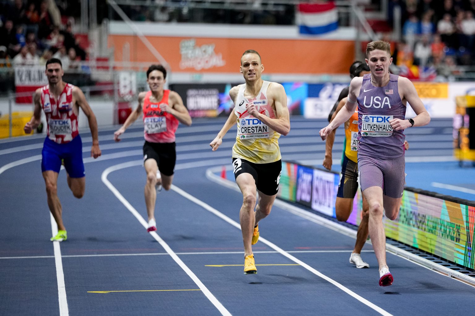 Nouvelle médaille lors d'un Mondial indoor pour Eliott Crestan (© Christel Saneh / World Athletics)